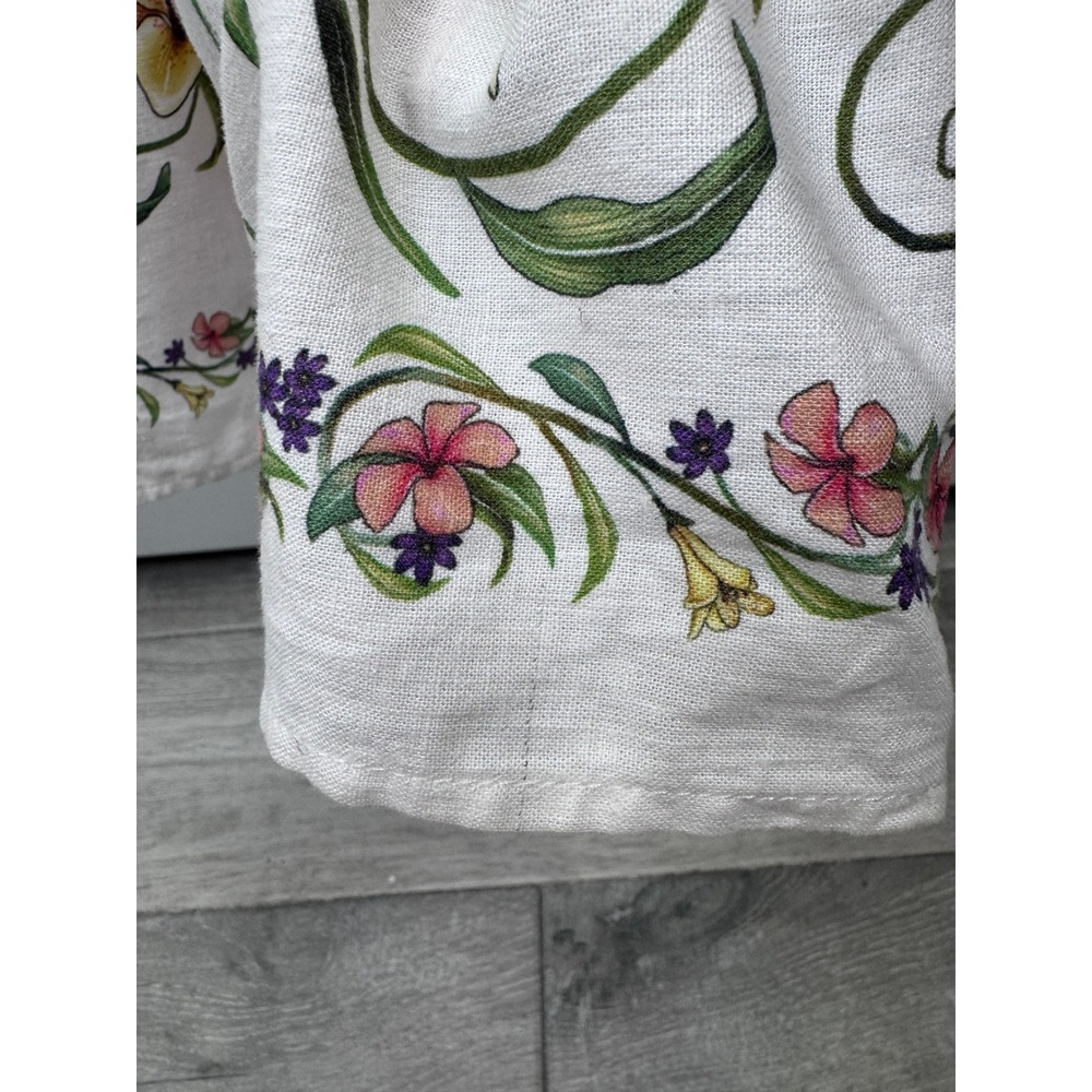 Farm Rio for Anthropologie Floral Linen Blend Tiered Maxi Dress White Medium - Picture 6 of 10